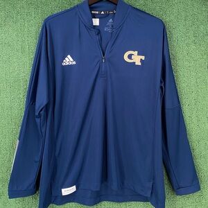 Adidas Georgia Tech Yellow Jackets Primeblue 1/4 Zip Navy Athletic Shirt Mens XL